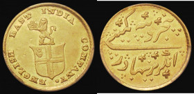 India - Madras Presidency Five Rupees (One Third Mohur) undated (1820) KM#422, Prid.244, Friedberg 1590, in a PCGS holder and graded AU53 

Estimate...