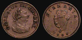 Ireland Farthing 1806 S.6622 NVF with some dirt in the obverse legend

Estimate: GBP 20 - 40