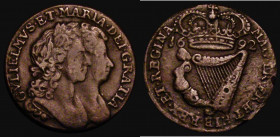 Ireland Halfpenny 1692 S.6597 Fine and with a pleasing even strike, the reverse fields with some porosity, but overall a very collectable example of t...