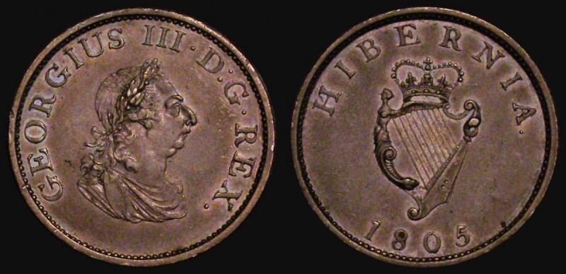 Ireland Halfpenny 1805 S.6621 EF with some contact marks

Estimate: GBP 20 - 4...