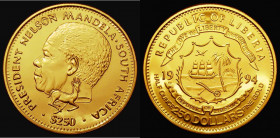 Liberia 250 Dollars 1994 Nelson Mandela, 0.999 Gold Half Ounce, Proof FDC uncased, unlisted by Krause

Estimate: GBP 800 - 1100