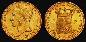Netherlands Gold 10 Gulden 1840 KM#56 EF and lustrous with some hairlines 

Estimate: GBP 500 - 700