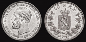 Norway 50 Ore 1891 KM#356 UNC and lustrous with some minor hairlines

Estimate: GBP 60 - 80