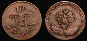 Poland - Galicia and Lodomeria Three Grossi 1794 C#5 Good Fine, this issue used by the Austrian Army fighting Kosciuzko, very few coins were issued by...