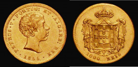 Portugal 1000 Reis Gold 1855 Pedro V KM#495 EF and lustrous, the only Pedro V 1000 Reis gold issue

Estimate: GBP 150 - 200