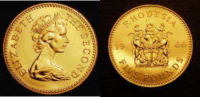 Rhodesia Five Pounds 1966 Gold Proof KM#7 UNC/nFDC with some hairlines, retaining almost full original mint brilliance

Estimate: GBP 2400 - 2800