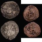 Scotland (2) Bawbee Mary, First period before marriage, (1542-1558) in billon S.5432, 2.15 grammes, About Fine with an edge crack, Lion (hardhead) Fra...