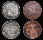USA (2) Quarter Dollar 1893 O, with O far to right and above the D of DOLLAR, Breen 4132 Good Fine, Half Cent 1834 Breen 1574 VG

Estimate: GBP 40 -...