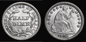 USA Half Dime 1845 Breen 3038 Lustrous UNC, the reverse choice, an eye-catching example 

Estimate: GBP 100 - 200
