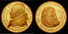 Vatican 20 Euros Gold 2011 Restoration of the Pauline Chapel KM#431 Gold Proof nFDC retaining practically full mint brilliance, uncased

Estimate: G...