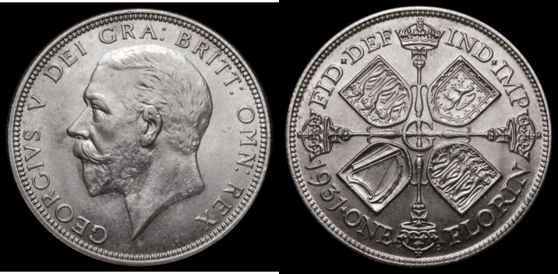 Florin 1931 ESC 951, Bull 3787 Lustrous UNC the obverse with some toning, in an ...