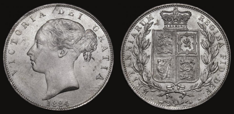 Halfcrown 1884 ESC 712, Bull 2764 UNC with good original mint lustre, in an LCGS...