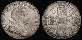 Shilling 1723 SSC First Bust ESC 1176, Bull 1586, VF the obverse with gold toning

Estimate: GBP 35 - 65