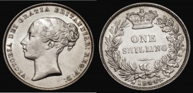Shilling 1844 ESC 1291, Bull 2990, NEF/EF with some hairlines, the reverse with a hint of gold tone

Estimate: GBP 35 - 65
