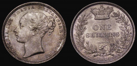 Shilling 1874 4 with upper serif only, ESC 1326, Bull 3044, Davies 902, Die Number 28, A/UNC lightly toned, Ex-London Coins Auction A127 6/12/2009 Lot...