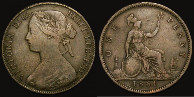 Penny 1861 Freeman 25 dies 4+G, Fine, in an LCGS holder and graded LCGS 20

Es...