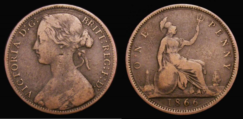 Penny 1866 Raised dot between O and N of ONE, also an additional two dots in the...