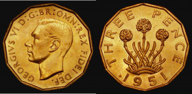 Brass Threepence 1951 Proof Peck 2397 nFDC/FDC retaining much original mint brilliance

Estimate: GBP 30 - 50