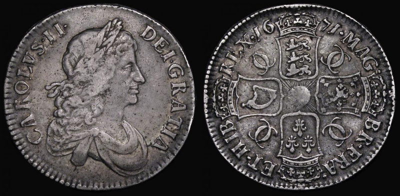 Crown 1671 VICESIMO TERTIO Second Bust ESC 42, Bull 382 Fine or better/Good Fine...