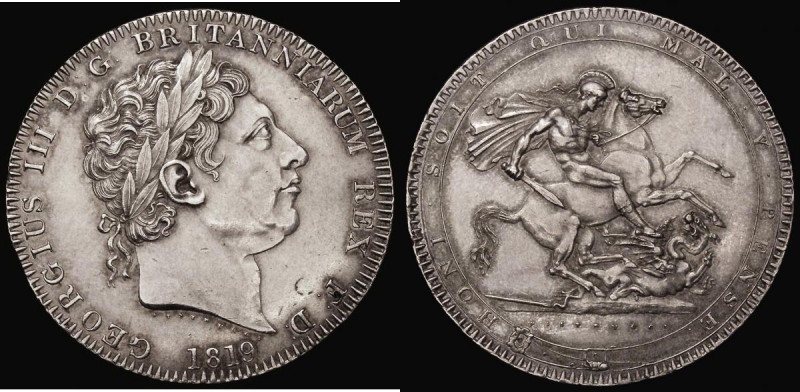 Crown 1819 LIX, ESC 215, Bull 2010 NEF with some light hairlines

Estimate: GB...