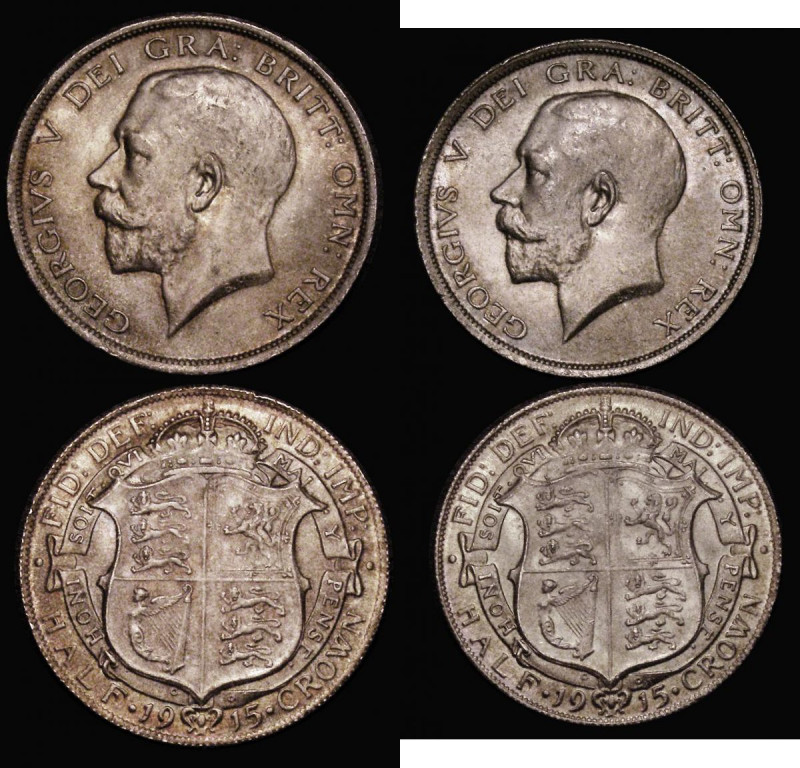 Halfcrowns 1915 (2) ESC 762, Bull 3714, both EF to GEF with a choice and matchin...