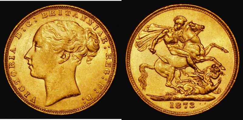 Sovereign 1873 George and the Dragon Marsh 86, S.3856A, NEF and lustrous 

Est...