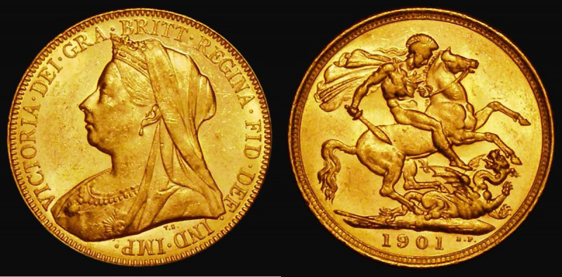 Sovereign 1901M Marsh 161 GEF and lustrous with some small edge nicks

Estimat...