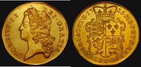 Two Guineas 1735 S.3667A VF with a few flecks of haymarking, and a small depression in the obverse field in front of the bust, a key date rarity, one ...