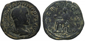 Filipo I el Árabe (244-249 dC). Sestercio. Ae. 16,21 g. MBC-. Est.70.