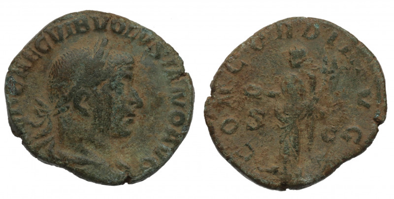 251 d.C. Volusiano. Sestercio. Ae. 15,36 g. MBC- / BC+. Est.100.