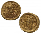 492 - 507 d.C. Anastasio I. Constantinopla. Sólido. Au. 4,31 g. EBC-. Est.400.