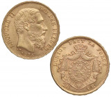 1876. Bélgica. Leopoldo II. 20 francos. Au. 6,45 g. SC-. Est.400.