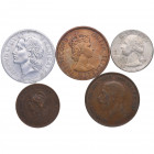 1884-1984. Francia. Lote de 5 monedas (diversos Países. Ni-Cu. EBC- a EBC. Est.15.