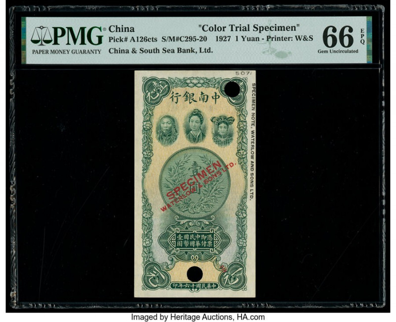China China & South Sea Bank, Limited 1 Yuan 1927 Pick A126cts S/M#C295-20 Color...