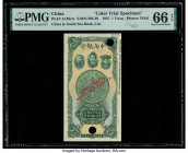 China China & South Sea Bank, Limited 1 Yuan 1927 Pick A126cts S/M#C295-20 Color Trial Specimen PMG Gem Uncirculated 66 EPQ. Simply beautiful design e...