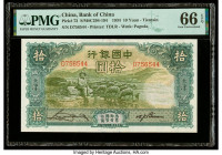 China Bank of China, Tientsin 10 Yuan 10.1934 Pick 73 S/M#C294-194 PMG Gem Uncirculated 66 EPQ. A high grade 10 Yuan from the 1934 issue which shares ...