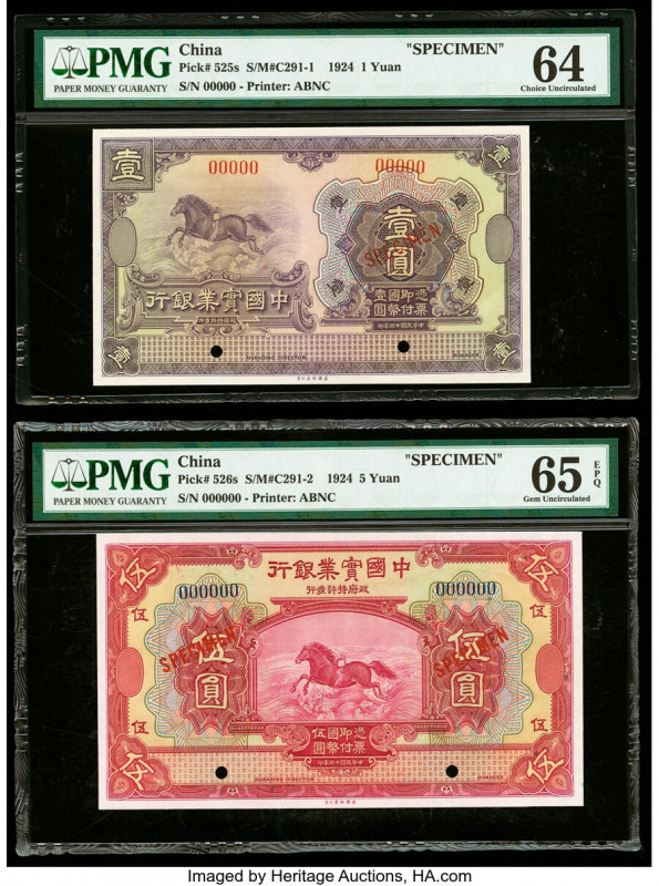 China National Industrial Bank of China 1; 5; 10 Yuan 1924 Pick 525s; 526s; 527s...