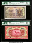 China National Industrial Bank of China 1; 5; 10 Yuan 1924 Pick 525s; 526s; 527s Three Specimen PMG Choice Uncirculated 64; Gem Uncirculated 65 EPQ; C...