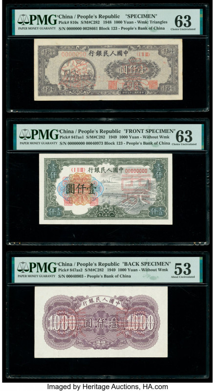 China People's Bank of China 1000 Yuan 1948; 1949 (2) Pick 810s Specimen; Pick 8...