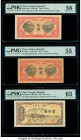 China People's Bank of China 10 (2); 100 Yuan 1949 Pick 815b; 815c; 836a Three Examples PMG Choice About Unc 58; About Uncirculated 55; Choice Uncircu...