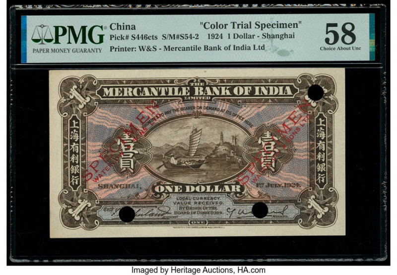 China Mercantile Bank of India Limited, Shanghai 1 Dollar 1.7.1924 Pick S446cts ...