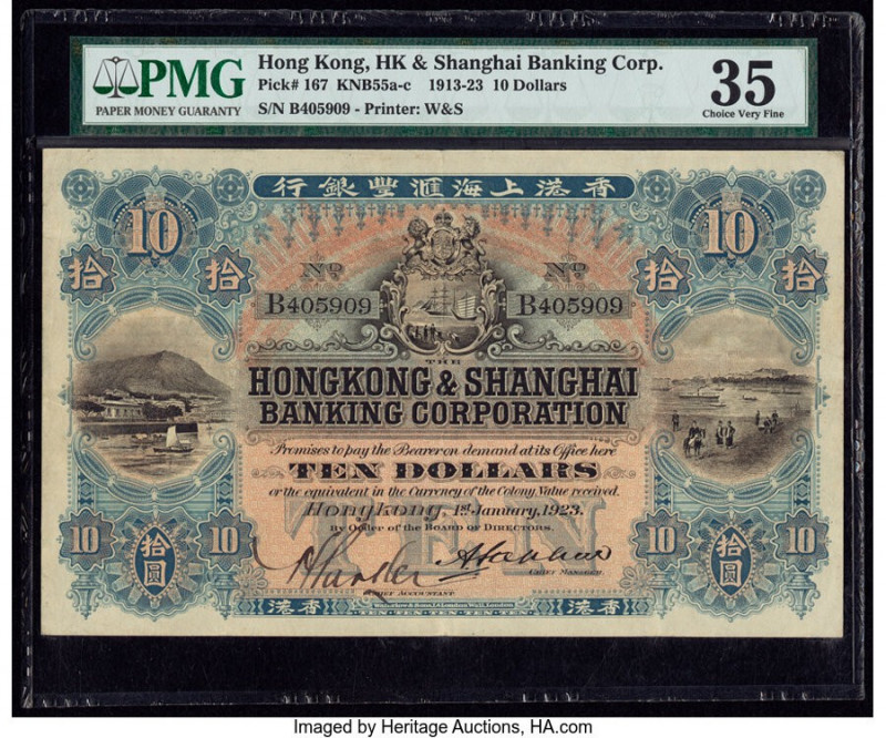 Hong Kong Hongkong & Shanghai Banking Corp. 10 Dollars 1.1.1923 Pick 167 KNB55 P...