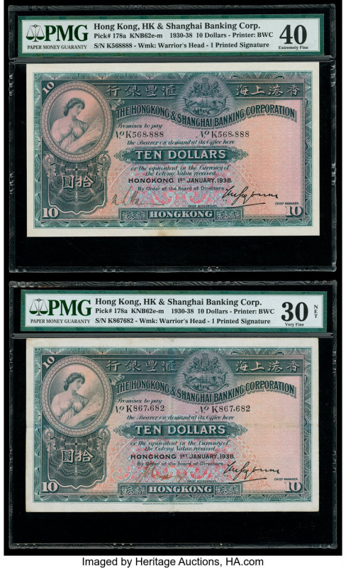 Hong Kong Hongkong & Shanghai Banking Corp. 10 Dollars 1.1.1938 Pick 178a KNB62 ...