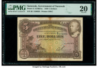 Sarawak Government of Sarawak 5 Dollars 1.7.1929 Pick 15 KNB21a PMG Very Fine 20. A well preserved 5 dollar example printed by Bradbury, Wilkinson & C...