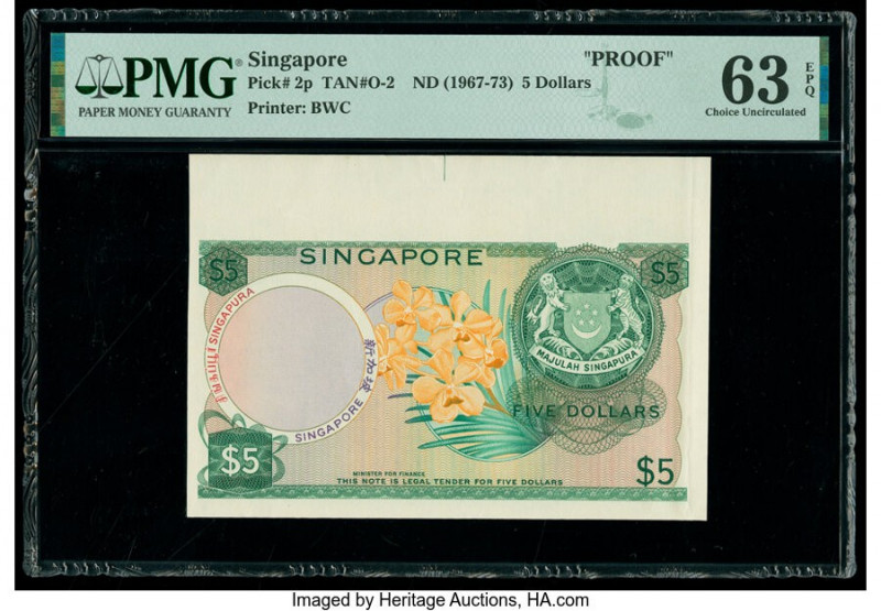 Singapore Board of Commissioners of Currency 5 Dollars ND (1967-73) Pick 2p TAN#...