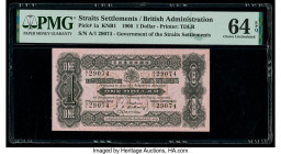 Straits Settlements Government of the Straits Settlements 1 Dollar 1.9.1906 Pick 1a KNB1 PMG Choice Uncirculated 64 EPQ. The first series of Governmen...