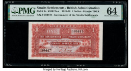 Straits Settlements Government of the Straits Settlements 1 Dollar 1.1.1925 Pick 9a KNB17a-c PMG Choice Uncirculated 64. Thomas de la Rue included a p...