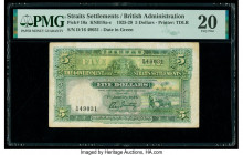 Straits Settlements Government of the Straits Settlements 5 Dollars 1.1.1925 Pick 10a KNB18a-c PMG Very Fine 20. An iconic and rare denomination, seld...