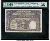 Straits Settlements Government of the Straits Settlements 10 Dollars 1.1.1925 Pick 11a KNB19a-c PMG Choice Very Fine 35. Thomas de la Rue created this...