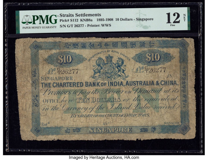 Straits Settlements Chartered Bank of India, Australia and China, Singapore 10 D...